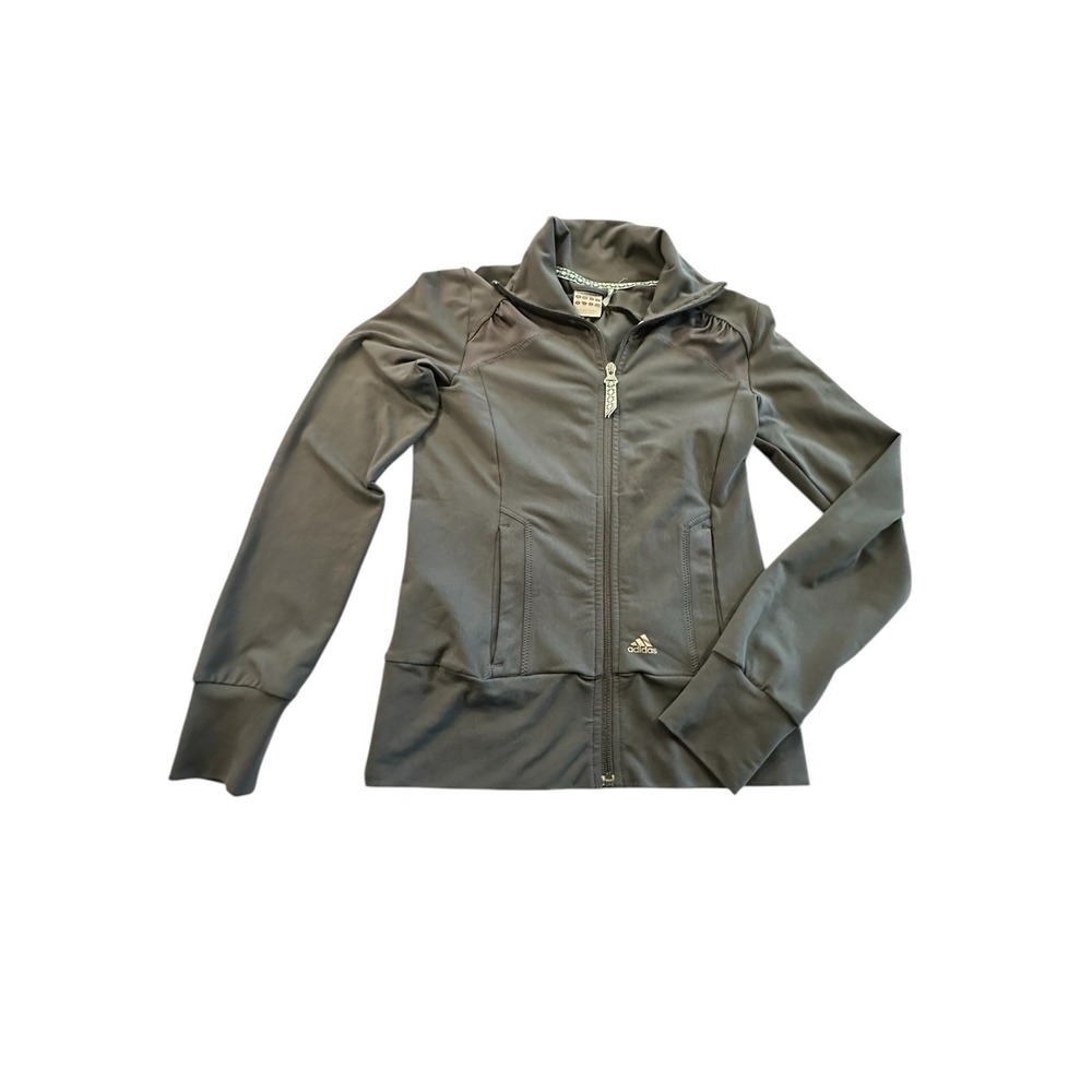Adidas Womens Jacket Clima365 LightWeight Size XS Black Full Zip High Collar EUC